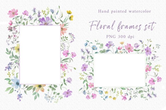 Download Watercolor Floral Frame Set - Floral Collection