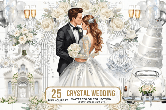 Download Crystal Wedding Clipart Bride Groom PNG - Art Collection