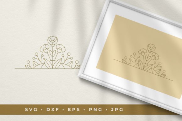 Download Floral Vignette Line Art Design - Art Collection