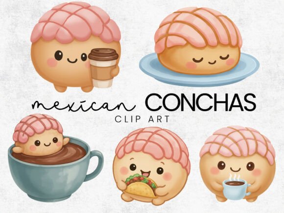 Download Kawaii Conchas Mexican Bread Clipart PNG - Art Collection