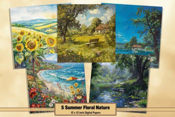 Download Summer Floral Nature Digital Papers 55 - Floral Collection