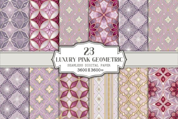 Download Luxury Pink Geometric Seamless Pattern - Pink Collection