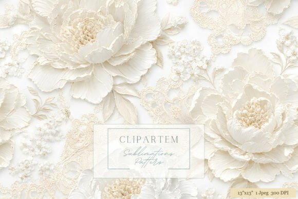 Download White Peony Lace Floral Pattern - Floral Collection