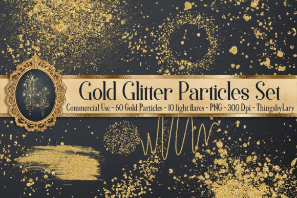 Download Gold Glitter Particles Overlays PNG - Art Collection