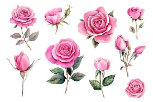 Download Watercolor Pink Rose - Pink Collection