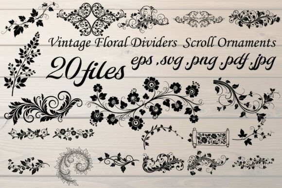 Download Vintage Floral Divider Scroll Ornaments - Floral Collection